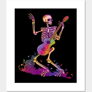 Elegant Dance of the Skeleton: A Whimsical Spectacle Posters and Art